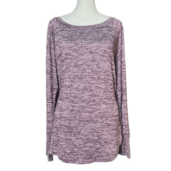 Athleta Womens Pose Modal Crew Neck Long Sleeve Marled Tunic Soft Top Size Large - Picture 1 of 8